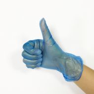 Перчатки  виниловые неопудренные Aviora L, голубые смотровые 50 пар